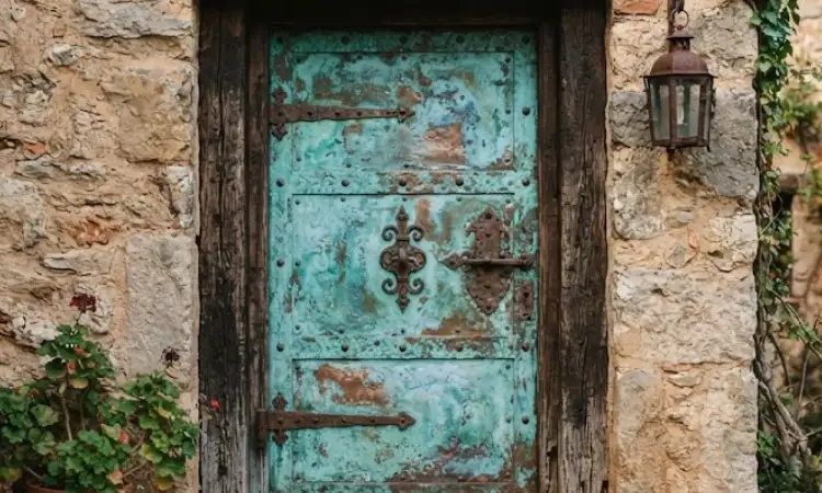 Pintu Tembaga Rustic, Sumber: AI