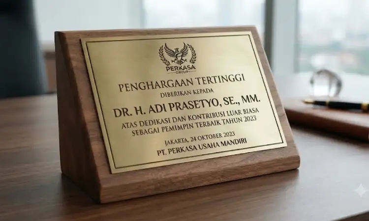 Kombinasi material kayu dan kuningan, Sumber: AI