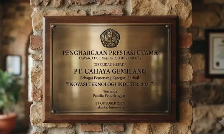 Memilih plakat kuningan, Sumber: AI