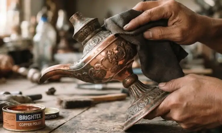 Membersihkan kerajinan tembaga, Sumber: AI